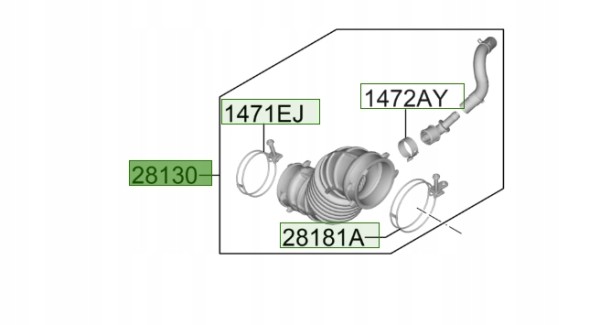 Hyundai OE IMPRK1353559, 28130-G4300, 28138-G4300 ТРУБА ПОВІТРЯНИЙ ШНУР HYUNDAI I30 III 1.5 DPI 16V 28130-G4300