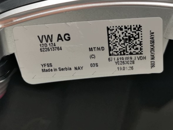 Volkswagen OE 571419089J, DWP544227OE Багатофункціональне шкіряне кермо для VW Tayron T-Roc Tiguan III 571419089J VDH