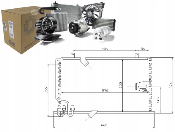 Nissens 86220028 NIS Nis94408 охолоджувач кондиціонера bmw 5 (e34) 2.5d/3 + помічник водія #33