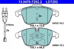 ATE 13.0470-7252.2 Гальмівні колодки ate 13.0470-7252.2