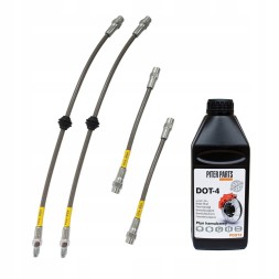PiterParts 10233150001 Przewody hamulcowe w oplocie stalowym teflonowe BMW E36 bębny OEM PL Гальмівні шланги в сталевому обплетенні тефлонові BMW E36 барабанні гальма OEM PL