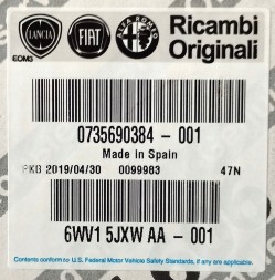 Fiat OE Комплексний перемикач під кермо FIAT DUCATO 06-24 735679014 735690384