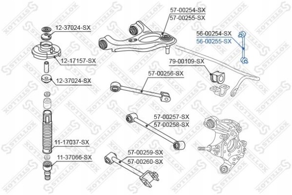Stellox 56-00255-SX Тяга стабілізатора для Honda ACCORD VIII