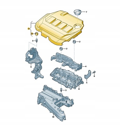 Audi OE 05l103325e НОВА ОРИГІНАЛЬНА КРИШКА ДВИГУНА 2.0 TDI SKODA, SEAT, VW,AUDI OE: 05L103925E