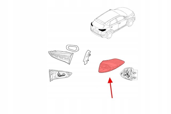 Венера OE: 92402D7100 Hyundai Hyundai tucson iii tl 2015-18 кузов світлодіодна лампа задня права 92402d7100