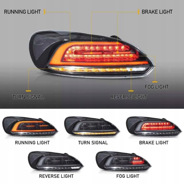 VLAND LDVWV7 9511911E mhm Задні ліхтарі Vland Full LED для VW Scirocco 2008-2014, комплект