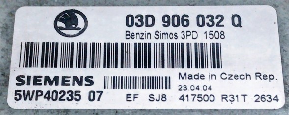 Volkswagen OE 03D906032Q 5WP40235 07 BEZ IMMO przygotowany w SDK Блок керування 03D906032Q 5WP40235 07 БЕЗ ІММО