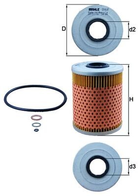 OX68D MAHLE ORIGINAL Фільтр мастил