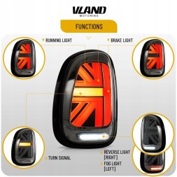 VLAND LDMC22 mhm Комплект задніх ліхтарів Vland Led Bar Neon LED DTS Tuning Mini Countryman r60