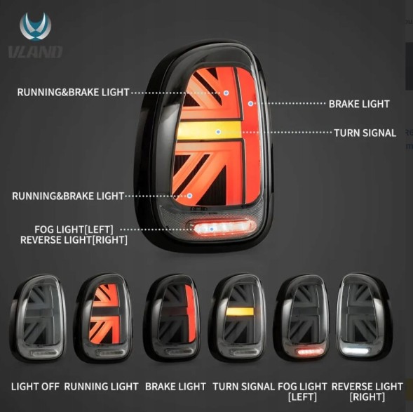 VLAND LDMC22 mhm Комплект задніх ліхтарів Vland Led Bar Neon LED DTS Tuning Mini Countryman r60