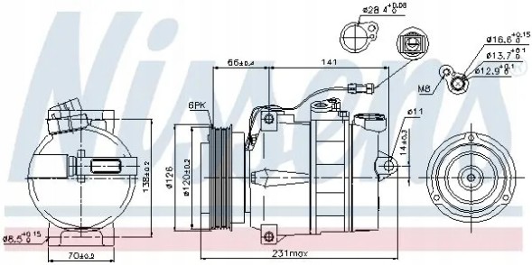 Nissens 89054 Компресор компресора кондиціонера 89054 nissens