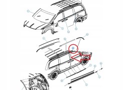 Mopar 05020665AD Вертикальна накладка - Планка стійки ліва передня Chrysler Town Country нова OE