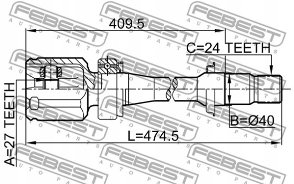 Febest 0111-ACV30RH Шарнір приводний, комплект febest 0111-acv30rh