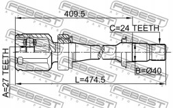 Febest 0111-ACV30RH Шарнір приводний, комплект febest 0111-acv30rh