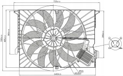 Loro DSP-8D4P 2115002293 2115001893 A2115001893 A2115002293 2115000493 2115001393 A2115000493 A2115001393 115050655 A2115050255 115002293 2115050255 Вентилятор радіатора Mercedes E-Class W211 CLS C219 850W A2115001893