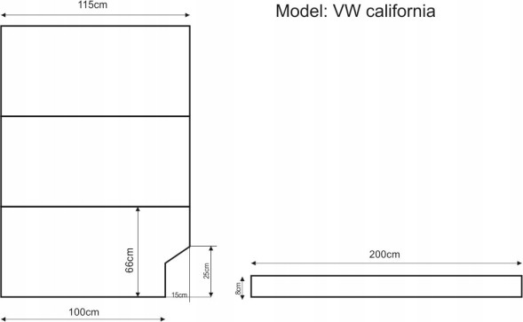 Golden Group 5902533463282 МАТРАС ДЛЯ VW CALIFORNIA НА ТВОРДОМУ ПОРОЛОНІ h=8СМ