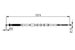 1987477976 BOSCH Трос гальма стоянки