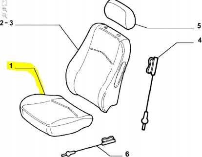Fiat OE Чохол переднього сидіння Fiat Punto OE 183384840