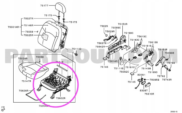 Mitsubishi OE Каркас сидіння MITSUBISHI OUTLANDER 6921A141 OE NEW