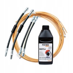 PiterParts 10232130001 Przewody hamulcowe miedziane elastyczne przód tył BMW E30 bębny Гальмівні трубки e30 BMW комплект передні задні мідні гнучкі барабани PL