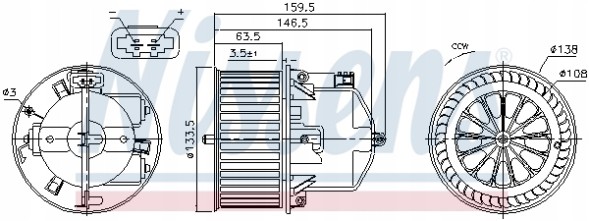 Nissens 87761 Повітродувка вентилятор volvo s60 10-/s80 06-/xc60 08-
