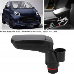 0AMS Smart Fortwo 453, Przechowywanie Samochodu, Centralny Podłokietnik ze Schowkiem z Uchwytem na Kubek Wody Zamiennik dla Smart Fortwo Forfour 453 15 19 Центральний підлокітник з відділенням для зберігання, тримачем для напоїв для Smart Fortwo 453