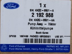 Ford OE KK2Q-8501-AC KK2Q-8501-AB KK2Q-8501-AA 2650930 2541082 2192988 ВОДЯНИЙ НАСОС FORD TRANSIT CUSTOM KK2Q-8501-AC KK2Q8501 2650930 НОВИЙ ОРИГІНАЛ