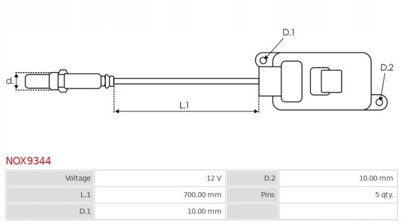 AS-PL NOX9344 Бренд new AS-PL NOx Сенсор