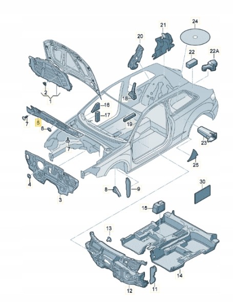 SEAT OE 575863993A Шумоізоляція піт-стени Seat Ateca Cupra Taos