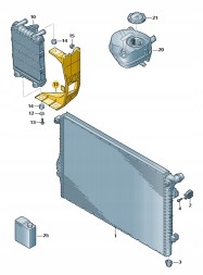 Volkswagen OE 5Q0121093FD Кронштейн додаткового радіатора vw audi 5q0121093fd