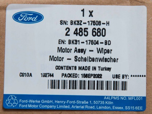 Ford OE BK31-17504-BD Механізм склоочисника передній transit 14-20