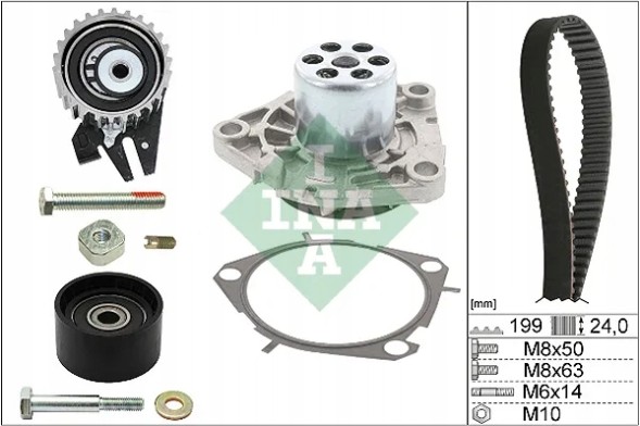 Schaeffler INA Комплект ременя ГРМ + водяний насос 530 0562 30 INA