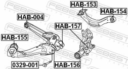 HAB 154 FEBEST САЙЛЕНТБЛОК ЗАДНЬОГО ВЕРХНЬОГО ВАЖЕЛЯ