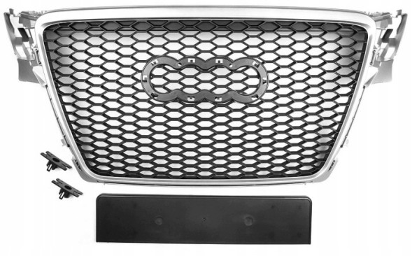 Китай 3454354tertre Решітка радіатора AUDI A4 B8 RS LOOK Срібна рамка 08-11 ПЕРЕДНЯ