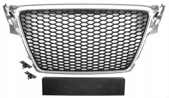 Китай 3454354tertre Решітка радіатора AUDI A4 B8 RS LOOK Срібна рамка 08-11 ПЕРЕДНЯ