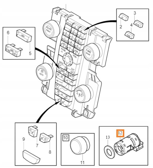 Volvo OE 3524841 Датчик внутрішньої температури oe volvo v50 v70 s40 s70 c30 c70 3524841
