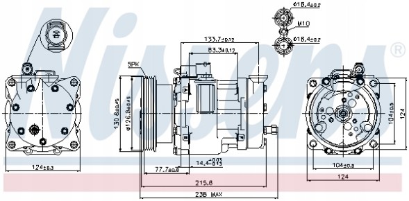Nissens 89187 Компресор кондиціонера nissens 89187
