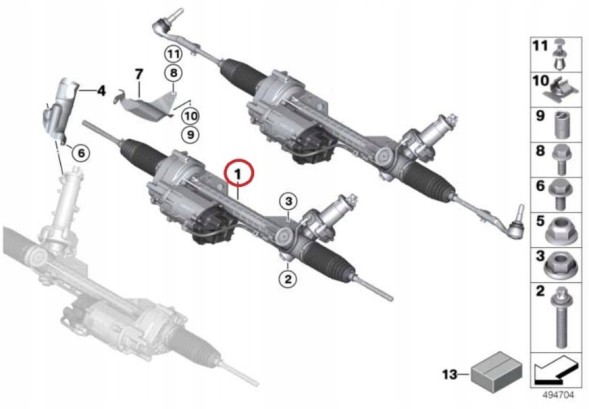 BMW OE 32106864247 32106864244 32106874850 32106858782 32106859253 32106863856 32106874658 32106874852 32106874415 32106874839 687485002 7828974588 Нова оригінальна гідравлічна рейка керма bmw f31 з офіційного сервісу