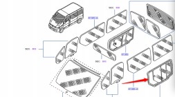 Nissan OE 8231500QAD Скло вікна розсувних лівих дверей 2002