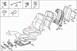 Mercedes-Benz OE A2029103346 Чохол на сидіння MERCEDES W202 ОРИГІНАЛЬНА ПЕРЕДНЯ шкіра