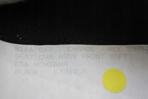 BMW OE 8166063 52108166063 OE ОББИВКА СИДІННЯ КРІСЛА MONTANA ШКІРА ЧОРНА BMW E36 8166063
