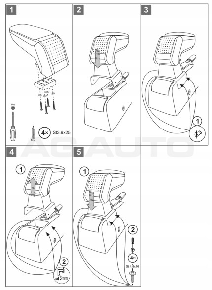 Rati 76.STD-V00741 ПІДЛІКОТНИК СТАНДАРТ Opel Astra G, 1998-2010 рр