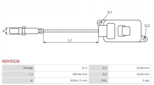 AS-PL NOX9326 Бренд new AS-PL NOx Сенсор