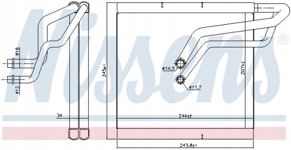 Nissens 92366 Випарник кондиціонера audi a3 12- nis92366 nissens
