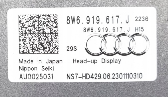 Audi OE 8W6919617J A5 F5 Head-Up HUD UK Audi А5 8W F5 8W6919617J