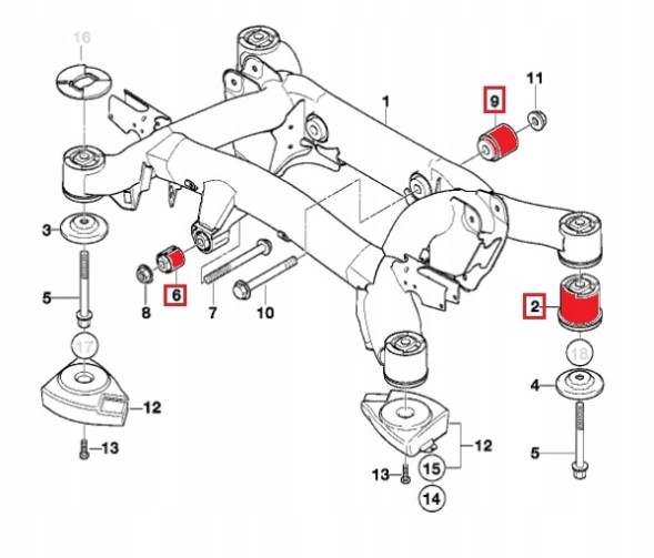 Febi bilstein BMWTUL-001 Втулки коляски балки delphi bmw e39 седан 33311091422