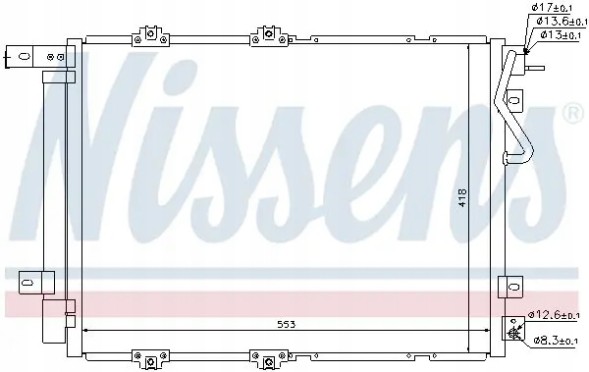 Nissens 940203 Конденсатор радіатора кондиціонування повітря з осушувачем