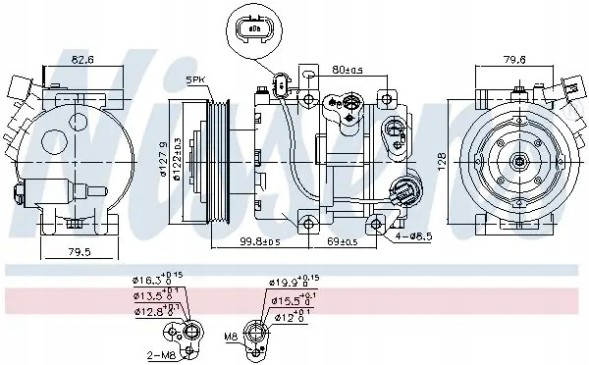 Nissens 890423 Компресор компресора кондиціонера 890423 nissens