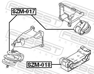 SZM 017 FEBEST ПОДУШКА ДВИГУНА ПЕРЕДНЯ ГІДРАВЛІЧНА