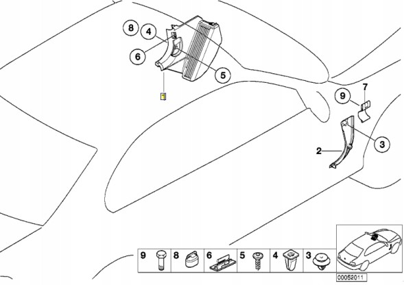 BMW OE 51438227951 BMW ліва підстопниця підніжка BMW E46 купе кабріолет